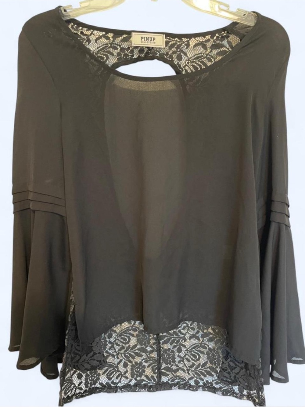Pinup Couture Black Lace Trim Top